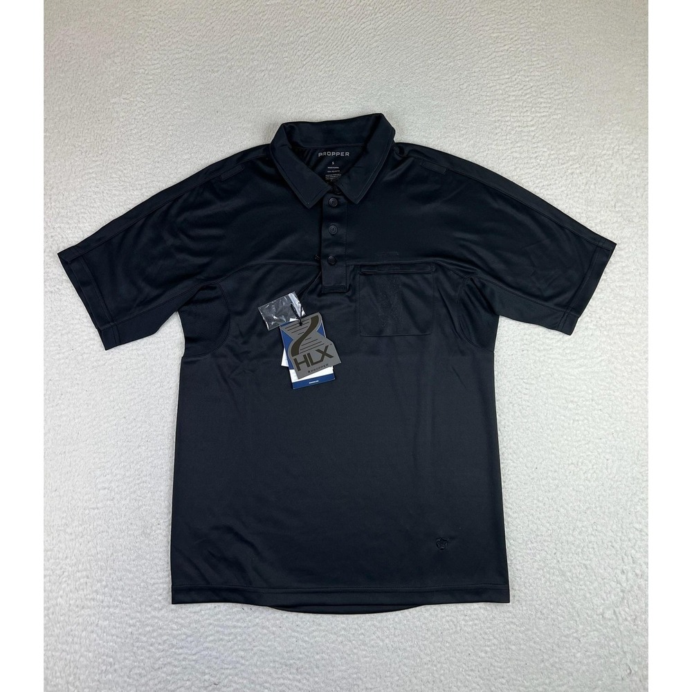 Propper HLX Tactical Polo Shirt Mens Small Black SS Coldblack Performance NEW